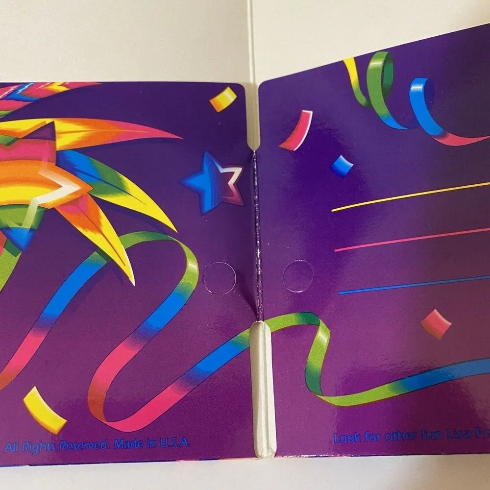 Vintage Lisa Frank Mardi Gras Clown Folder Trends Pocket Portfolio *Unpunched